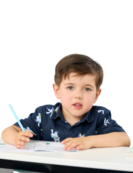 Young student learning